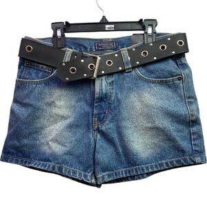 American Outpost Shorts Womens 4 Belted Denim Beachy Coastal Everyday Streetwear